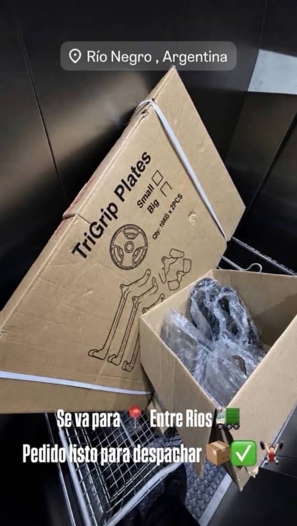 Pedido de discos TriGrip listo para despachar a Entre Ríos.
