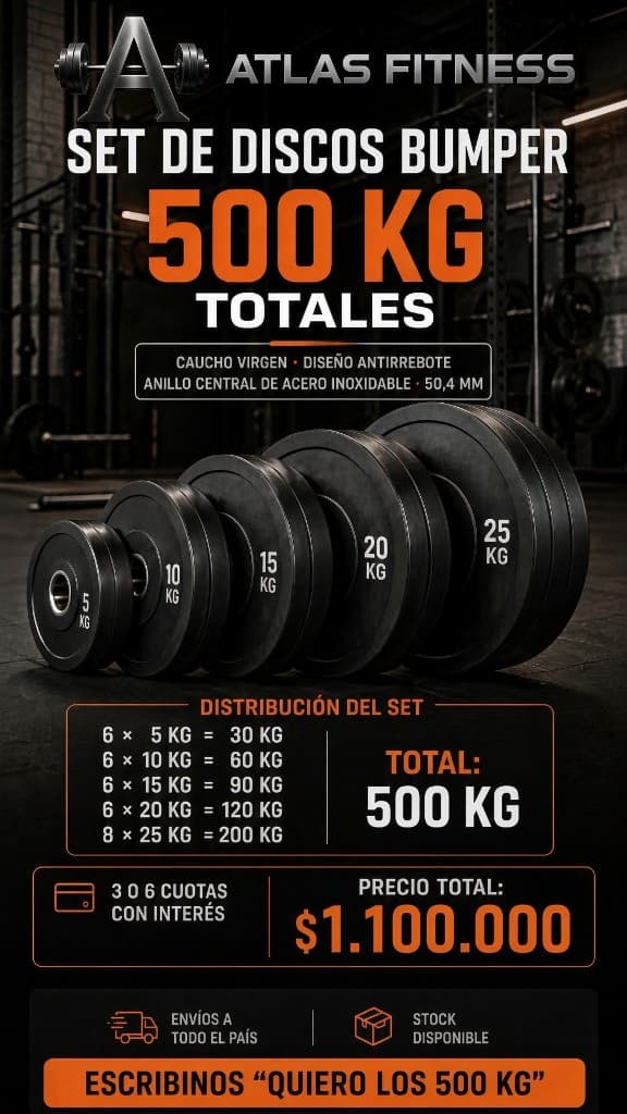 Set de discos bumper 500 kg